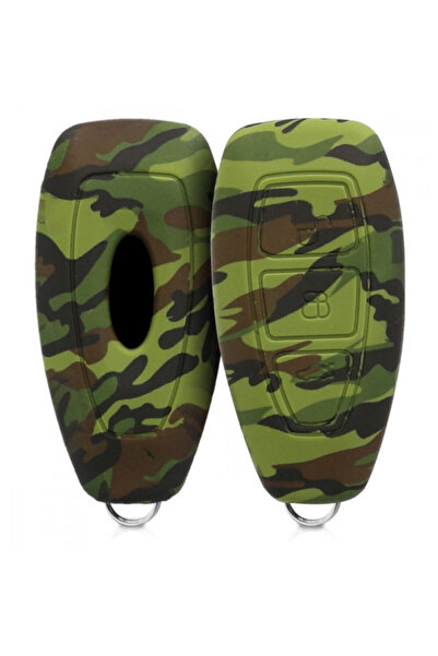 AUTOTOB Husă cheie auto AutoTob, Verde camuflaj, silicon, pentru Ford, 3 butoane