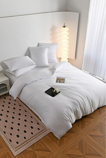 FIONNA.RO Premium Duvet Cover Set Linen 6 Pieces - White