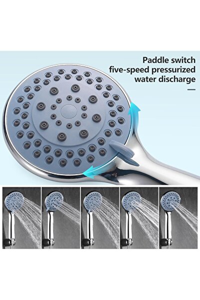 SUNDEX BRIMIX High Pressure Massage Shower Head Set with Hose, Rainfall Spray Modes, Spa Pressure Increase,