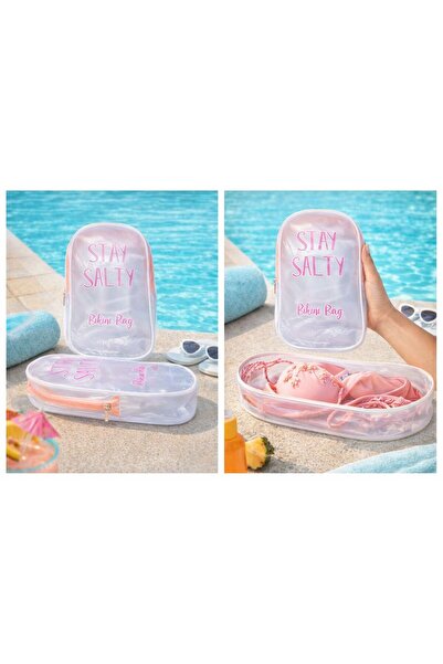 4nio Transparent Bikini Bag, "Stay Salty"