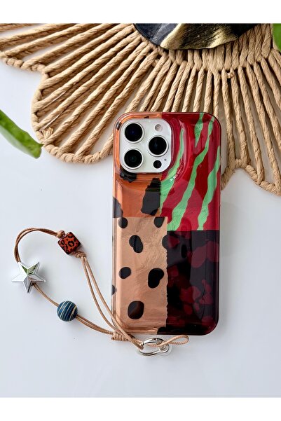 Go Aksesuar Iphone 16 Promax Uyumlu Shine Charm Leopar Tasarımlı Oyuncaklı Es...