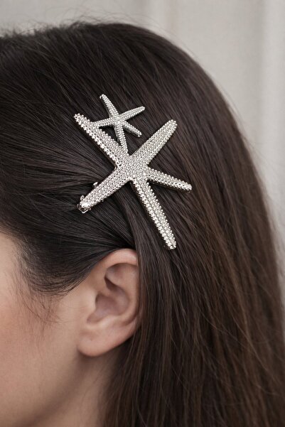 TAKIŞTIR Bočna kopča u obliku zvezde srebrne boje