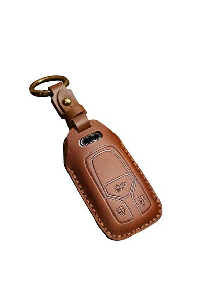 AUTOTOB Husa cheie 3 butoane Audi A4 B9, din piele naturala, AUTOTOB®, maro