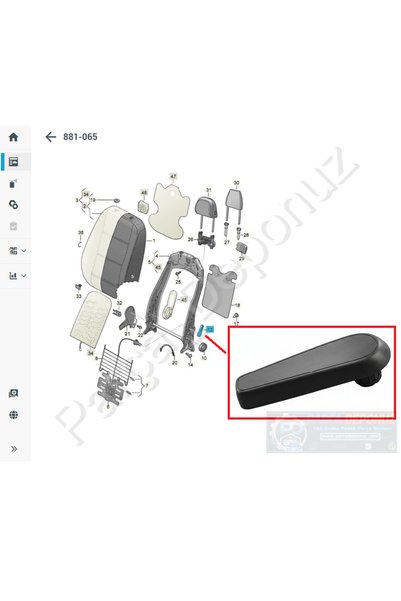 Parça Deponuz VW Uyumlu Jetta (2013 - 2018) Ön Koltuk Sırt Omurga Bel Desteği Ayar Kolu 5G0881236A 5G0 881 236A