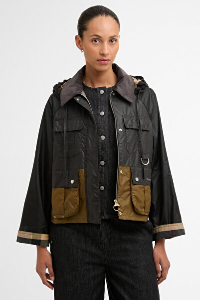 Barbour Liza Yağlı Ceket BK11 Black/Grey/Sand/Dress