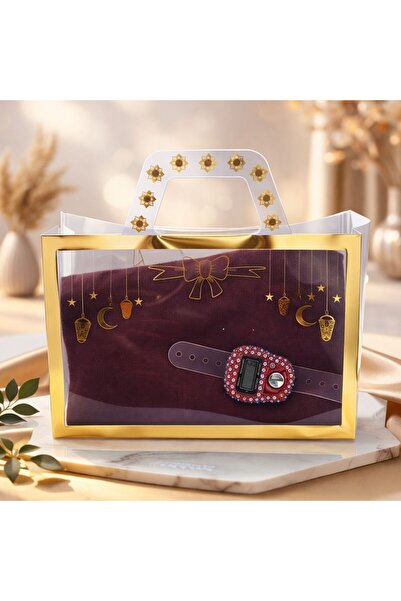 Vipfoni Şeffaf Çanta İçerisinde Taşlı Zikirmatik Başörtü Hac, Umre, Mevlüt, S...