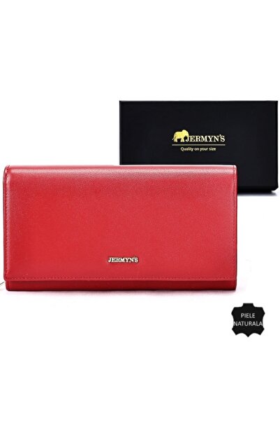 JERMYN'S Monza women's genuine leather wallet, red