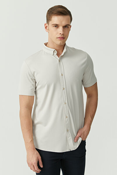PAULMARK Polo Neck Buttoned Short Sleeve Shirt