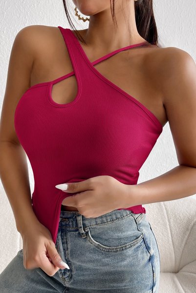ROSAMİNA Women's Cross Strap Camisole Blouse