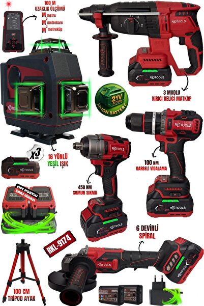 RETOOLS 7’LI SET BORDO ( 4’LÜ SET (100 NM) + 3’LÜ SET (LAZER -LAZER METRE -TR...