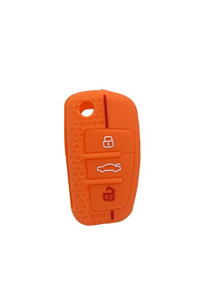 AUTOTOB Audi 3-button key case, sports model, silicone, orange