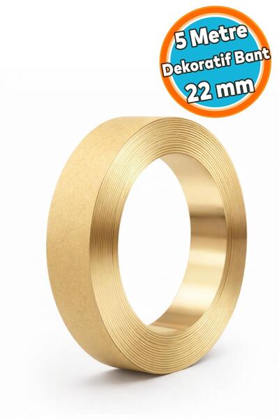 NZB Gold Şerit Dekoratif Bant 5MT X 22MM Ahşap Mobilya Duvar Fayans Dekoratif...
