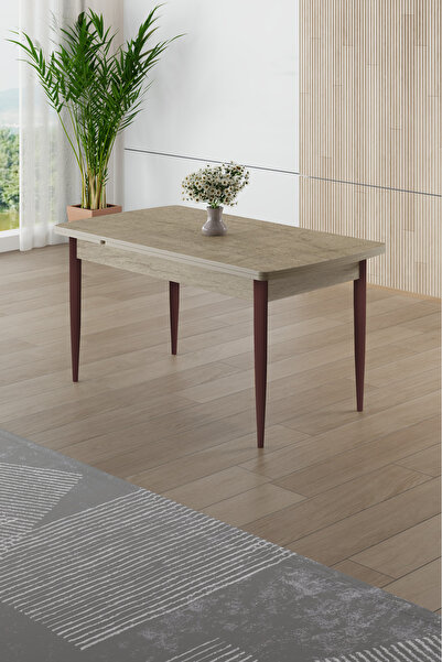 Canisa Asfel Serisi MDF 77x130 Traverten Yandan Açılabilir Mutfak Masası