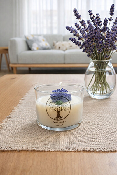 Tomris Hatun Çiçek Serisi Soya Wax Mum, Dekoratif Çiçekli Esanslı Soya Mum