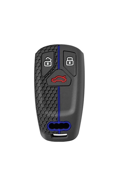AUTOTOB Keyless 3-button key case Audi A4 B9 A5 Q5, sports model, black/blue