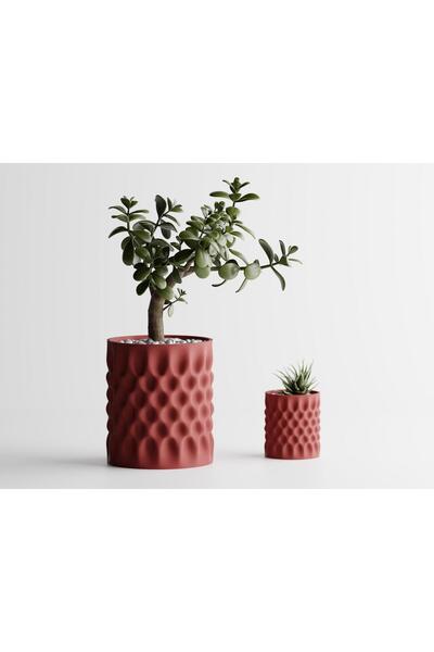 Sani Vase "Dent 2 SMALL" 111 x 111 x H126mm - Dark red matt