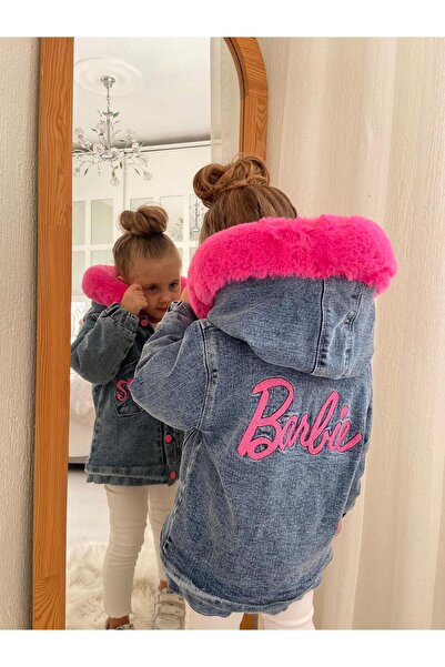 ipekkids Girls' Clothing Plush Hooded Denim Coat