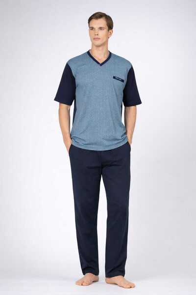 Pierre Cardin Boxed 3-Piece Jacquard Short-Sleeved Men's Pajama Set-P6134