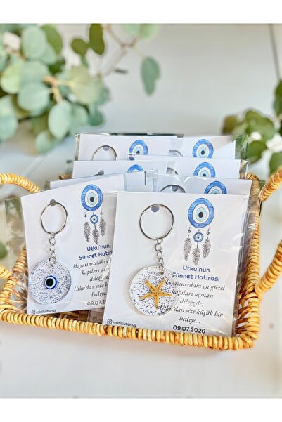 Tasarım 10 adet Karışık Model Sünnet Hediyeliği Epoksi anahtarlık