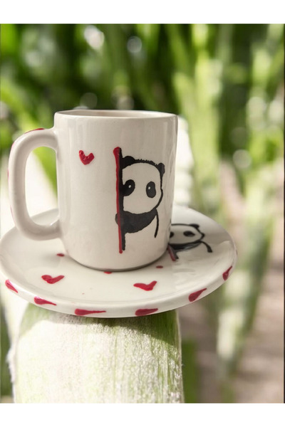 arsimhome 2-Piece Panda Heart Patterned Special Design Cup Set