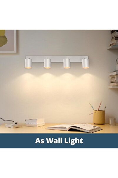 RİOLİGHT Modern White Metal Movable Headlight 4-Piece Daylight Led Wall Sconc...