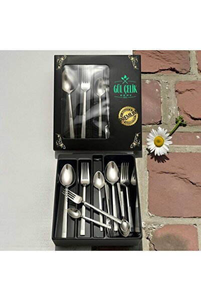 KAVEH 30 Piece Fork and Spoon Set for 6 People, Wicker Model, 18/0 Quality, B...