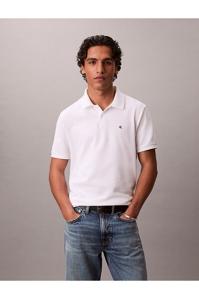 Calvin Klein Men's Ss Monogram Pique Polo Collar T-Shirt