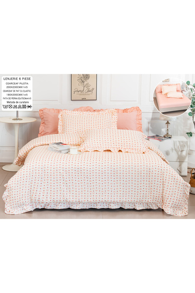 FIONNA.RO 6-Piece Fine Cotton Underwear with Stretchy Ruffle Pattern - Coral ...