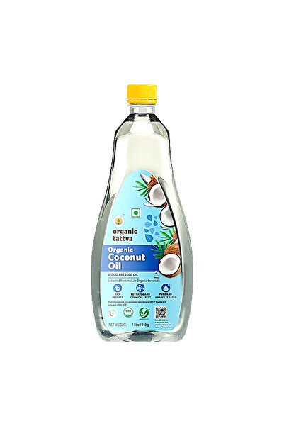 Organic Tattva زيت جوز الهند العضوي المعصور على البارد (1 لتر)
