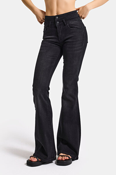 it's basic Women's Dark Smoked 2S6-1 Flare Fit Stretchy Elastane Fabric Denim...