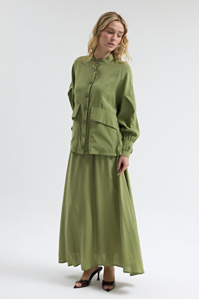 VAVİNOR Terra Etek Bluz Takım - Yeşil