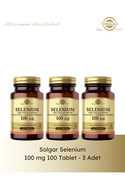 Solgar Selenium 100 Mg 100 Tablets 3 Pack