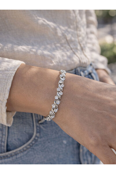 Brezza Lusso Jewelry Sarmaşık Işıltılı Kristal Taşlı Kadın Bileklik