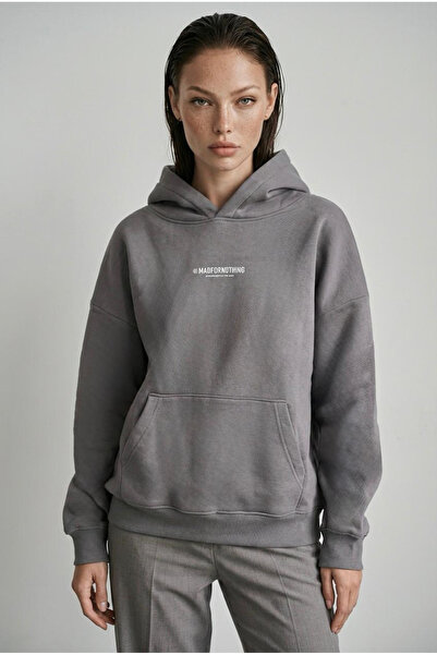 Madmext Smoked Printed Oversize Sweatshirt Mg1287