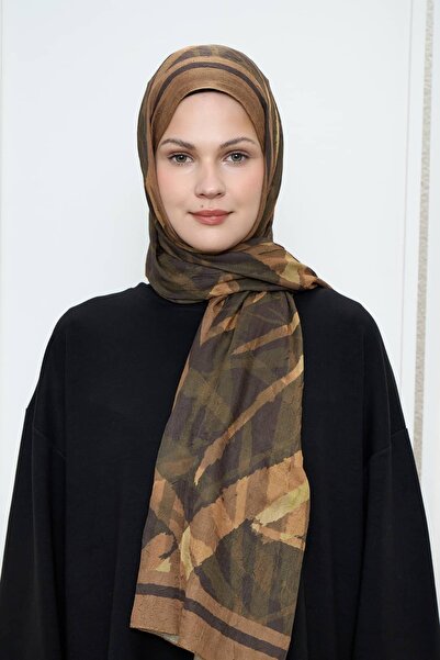 Modakaşmir Σάλι από μπαμπού με σχέδιο γραμμών