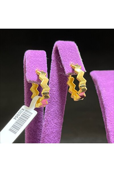 paksoy kuyumculuk 22 Ayar Altın Küpe Halkalı Zikzak 3.55gr Kadın - K00964