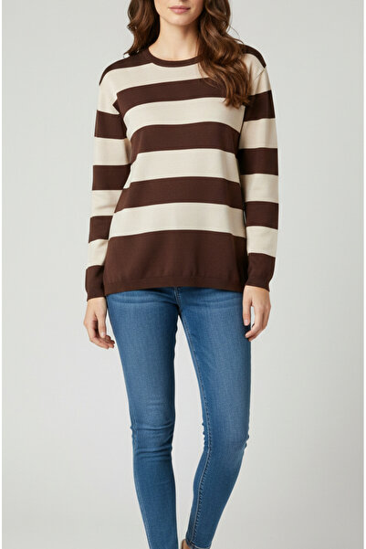 JM Slit Detailed Ruffled Comfortable Cut Knitwear Blouse