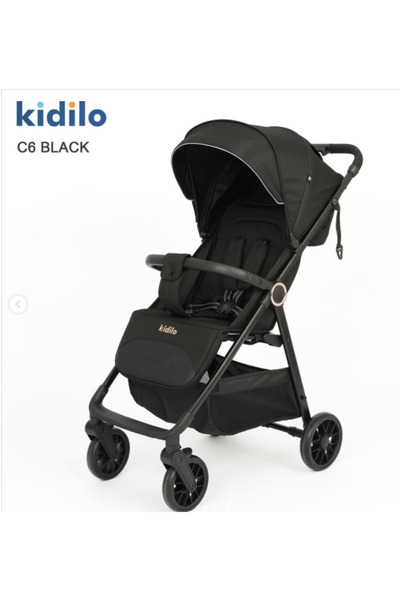 Kidilo عربة أطفال C 6 سوداء