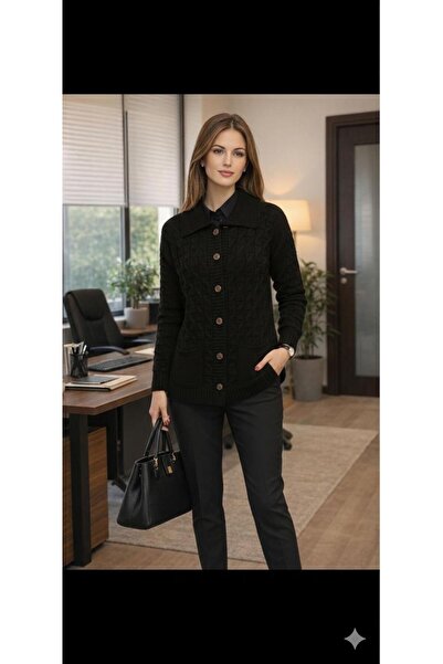 yardıtekstil Collared Knitwear Cardigan with Buttons Stylish and Comfortable