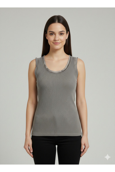 centilmen Bdk Ribbed Crew Neck Sleeveless Blouse 3000