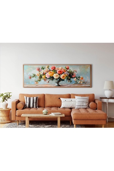 Tuba Decor Tek Parça Gerçek Ahşap Yatay Panorama Çerçeveli Tablo