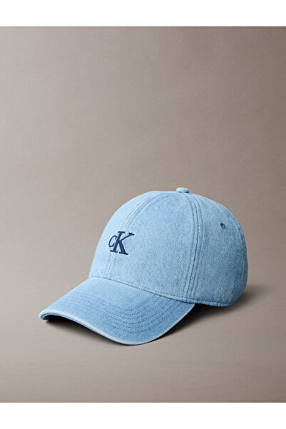 Calvin Klein Erkek Monogram Embroidery Denim Şapka