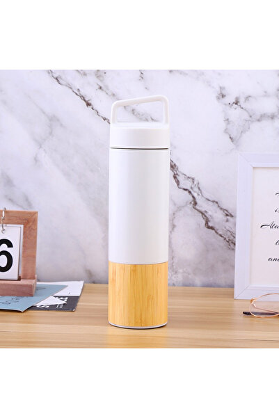 Queen’s Kitchen 600 ml Bamboo Coated Mug Thermos with Handle