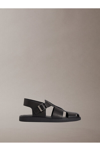 Calvin Klein Erkek Square Fisherman Deri Sandalet