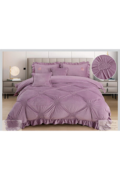 FIONNA.RO Velvet Lingerie With Embroidered Hearts And Ruffles - Lila