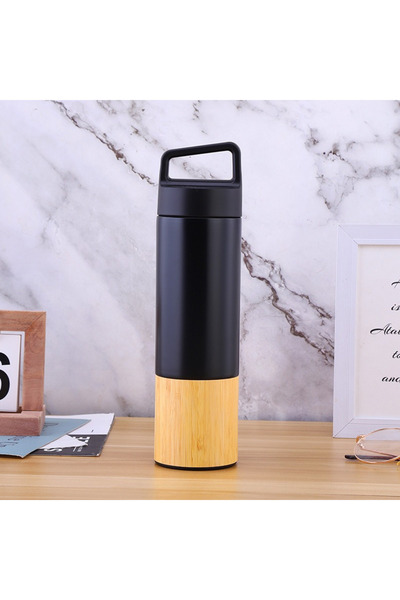 Queen’s Kitchen 600 ml Bamboo Coated Mug Thermos with Handle