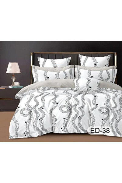 FIONNA.RO Superior Fine Cotton Bed Linen With Stretchy - White With Musical N...