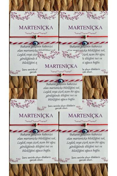 Limelia Marteniçka Bracelet Red White String Evil Eye Beaded Good Luck Wish B...