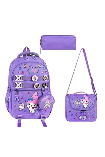 great bags Kore Tarzı Kız Çocuk Cüzdanlı Aksesuarlı Ortopedik İlkokul Sırt Ça...