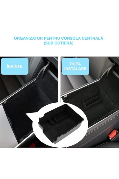 OEM Organizator pentru consola centrală, sub cotieră, Tesla Model 3 / Model Y 2021-2023